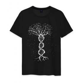 Мужская футболка хлопок с принтом Днк Дерево в Курске, 100% хлопок | прямой крой, круглый вырез горловины, длина до линии бедер, слегка спущенное плечо. | biology | dna | geek | scince | tree | абстракция | биолог | биология | гик | дерево | днк | лаборатория | наука | ученые | ученый