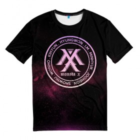 Мужская футболка 3D с принтом Monsta X в Курске, 100% полиэфир | прямой крой, круглый вырез горловины, длина до линии бедер | hyungwon | i.m | jooheon | k pop | kihyun | kpop | minhyuk | monbebe | monsta x | shownu | wonho | к поп | монста икс