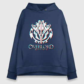 Женское худи Oversize хлопок с принтом Overlord Glitch в Курске, френч-терри — 70% хлопок, 30% полиэстер. Мягкий теплый начес внутри —100% хлопок | боковые карманы, эластичные манжеты и нижняя кромка, капюшон на магнитной кнопке | overlord | аниме | лого | логотип | оверлорд | сериал