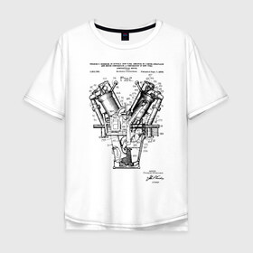 Мужская футболка хлопок Oversize с принтом Motor в Курске, 100% хлопок | свободный крой, круглый ворот, “спинка” длиннее передней части | ford | patent | авто | автомобиль | водитель | идея | история | мотор | патент | разработка | техника | трансмиссия | форд | чертеж | чертежи