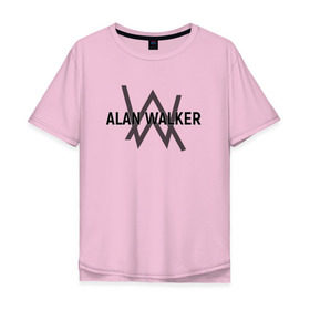 Мужская футболка хлопок Oversize с принтом ALAN WALKER в Курске, 100% хлопок | свободный крой, круглый ворот, “спинка” длиннее передней части | alan walker | dj | dj walkzz | faded | music | алан уокер | диджей | дип хаус | клубная | клубняк | музыка | электро хаус