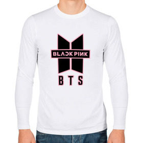 Мужской лонгслив хлопок с принтом BTS and BLACKPINK в Курске, 100% хлопок |  | bangtan boys | black | blackpink | bt21 | bts | k pop | pink | rose | блек пинк | блекпинк | блэк пинк | блэкпинк | бтс