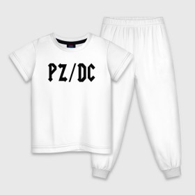 Детская пижама хлопок с принтом pz/dc в Курске, 100% хлопок |  брюки и футболка прямого кроя, без карманов, на брюках мягкая резинка на поясе и по низу штанин
 | Тематика изображения на принте: ac dc | pz dc | pzdc