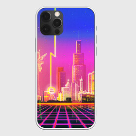 Чехол для iPhone 12 Pro Max с принтом КИБЕР ГОРОД в Курске, Силикон |  | bright | colorful | cool | disco | music | music lover | retro | speaker | tape recorder | technique | vintage | винтаж | динамик | диско | магнитофон | меломан | музыка | неон | разноцветный | ретро | техника