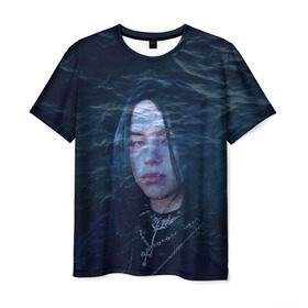 Мужская футболка 3D с принтом Billie Eilish Ocean Eyes в Курске, 100% полиэфир | прямой крой, круглый вырез горловины, длина до линии бедер | Тематика изображения на принте: bad guy | billie eilish | билли айлиш | эйлиш