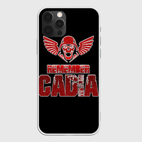 Чехол для iPhone 12 Pro с принтом Remember Cadia - Imperial Guar в Курске, силикон | область печати: задняя сторона чехла, без боковых панелей | Тематика изображения на принте: 40000 | 40k | chaos | dawn of war | fantasy | imperium | marines | orks | soulstorm | space | вархаммер | ваха | дов | ересь хоруса | император | империум | орки | примархи | хаос