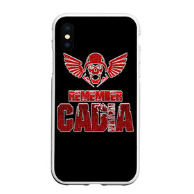 Чехол для iPhone XS Max матовый с принтом Remember Cadia - Imperial Guar в Курске, Силикон | Область печати: задняя сторона чехла, без боковых панелей | Тематика изображения на принте: 40000 | 40k | chaos | dawn of war | fantasy | imperium | marines | orks | soulstorm | space | вархаммер | ваха | дов | ересь хоруса | император | империум | орки | примархи | хаос