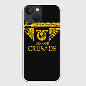 Чехол для iPhone 13 mini с принтом JOIN OUR CRUSADE | КРЕСТОВЫЙ ПОХОД в Курске,  |  | Тематика изображения на принте: 40000 | 40k | chaos | dawn of war | fantasy | imperium | marines | orks | soulstorm | space | вархаммер | ваха | дов | ересь хоруса | император | империум | орки | примархи | хаос