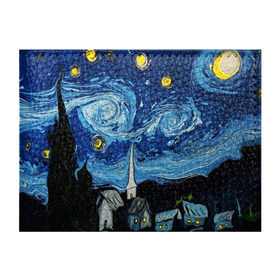 Обложка для студенческого билета с принтом ЗВЁЗДНАЯ НОЧЬ ВАНГОГ в Курске, натуральная кожа | Размер: 11*8 см; Печать на всей внешней стороне | art | impressionism | night | painting | planets | sky | stars | style | van gogh | waves | ван гог | вихрь | волны | живопись | звезды | импрессионизм | искусство | краски | небо | ночь | рисунок | стиль