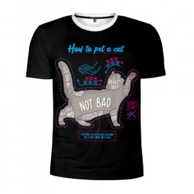 Мужская футболка 3D спортивная с принтом Как погладить кошку в Курске, 100% полиэстер с улучшенными характеристиками | приталенный силуэт, круглая горловина, широкие плечи, сужается к линии бедра | animal | cat | cats | гладить | животные | кот | котик | коты | котэ | кошачий язык | кошка | кошки