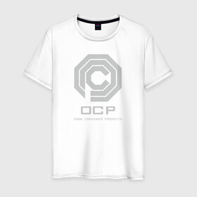 Мужская футболка хлопок с принтом OCP в Курске, 100% хлопок | прямой крой, круглый вырез горловины, длина до линии бедер, слегка спущенное плечо. | omni consumer products | алекс мёрфи | робокоп. детройт