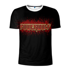 Мужская футболка 3D спортивная с принтом Powerwolf в Курске, 100% полиэстер с улучшенными характеристиками | приталенный силуэт, круглая горловина, широкие плечи, сужается к линии бедра | metal | powerwolf | пауэр метал | хэви метал