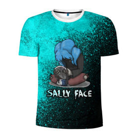 Мужская футболка 3D спортивная с принтом Sally face в Курске, 100% полиэстер с улучшенными характеристиками | приталенный силуэт, круглая горловина, широкие плечи, сужается к линии бедра | Тематика изображения на принте: sally face | маска | сали | салли | салли кромсалли | фейс | фишер
