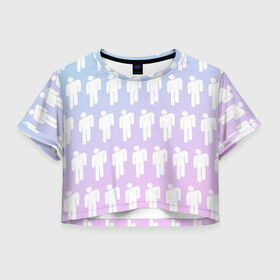 Женская футболка Crop-top 3D с принтом Billie Eilish в Курске, 100% полиэстер | круглая горловина, длина футболки до линии талии, рукава с отворотами | bad guy | billie eilish | билли айлиш | эйлиш