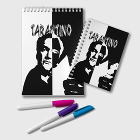 Блокнот с принтом Tarantino в Курске, 100% бумага | 48 листов, плотность листов — 60 г/м2, плотность картонной обложки — 250 г/м2. Листы скреплены удобной пружинной спиралью. Цвет линий — светло-серый
 | quentin tarantino | квентин тарантино