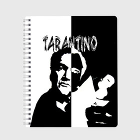 Тетрадь с принтом Tarantino в Курске, 100% бумага | 48 листов, плотность листов — 60 г/м2, плотность картонной обложки — 250 г/м2. Листы скреплены сбоку удобной пружинной спиралью. Уголки страниц и обложки скругленные. Цвет линий — светло-серый
 | quentin tarantino | квентин тарантино