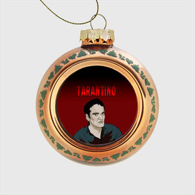Стеклянный ёлочный шар с принтом Tarantino в Курске, Стекло | Диаметр: 80 мм | Тематика изображения на принте: quentin tarantino | квентин тарантино