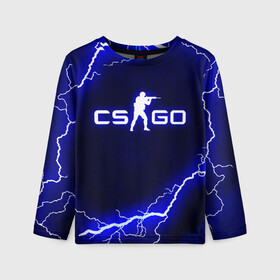 Детский лонгслив 3D с принтом CS GO LIGHTNING STYLE  в Курске, 100% полиэстер | длинные рукава, круглый вырез горловины, полуприлегающий силуэт
 | astralis | awp | counter strike | cs go | cs go global offensive | faze clan | hyper beast | team liquid | thunder | астралис | молнии | тим ликвид | фейз клан | хайпер бист | шторм