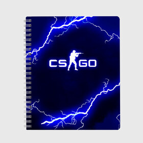 Тетрадь с принтом CS GO LIGHTNING STYLE в Курске, 100% бумага | 48 листов, плотность листов — 60 г/м2, плотность картонной обложки — 250 г/м2. Листы скреплены сбоку удобной пружинной спиралью. Уголки страниц и обложки скругленные. Цвет линий — светло-серый
 | Тематика изображения на принте: astralis | awp | counter strike | cs go | cs go global offensive | faze clan | hyper beast | team liquid | thunder | астралис | молнии | тим ликвид | фейз клан | хайпер бист | шторм