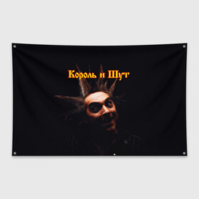 Флаг-баннер с принтом Король и Шут + Анархия (спина) в Курске, 100% полиэстер | размер 67 х 109 см, плотность ткани — 95 г/м2; по краям флага есть четыре люверса для крепления | киш | король и шут | михаил горшенев