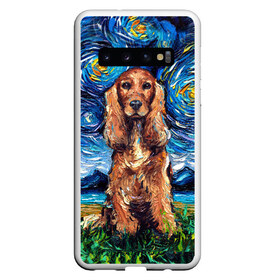 Чехол для Samsung Galaxy S10 с принтом Кокер-спаниель (Van Gogh style в Курске, Силикон | Область печати: задняя сторона чехла, без боковых панелей | Тематика изображения на принте: gogh | van | vincent | willem | ван | винсент | гог | кокер | пёс | постимпрессионизм | собака | спаниель | художник