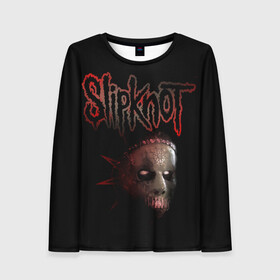 Женский лонгслив 3D с принтом Slipknot Jay в Курске, 100% полиэстер | длинные рукава, круглый вырез горловины, полуприлегающий силуэт | band | creepy | drum | drummer | jay | mask | metal | rock | scary | slipknot | слипкнот