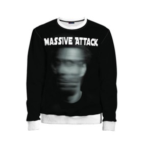 Детский свитшот 3D с принтом Massive Attack в Курске, 100% полиэстер | свободная посадка, прямой крой, мягкая тканевая резинка на рукавах и понизу свитшота | Тематика изображения на принте: грант маршалл | роберт дель ная | трип хоп