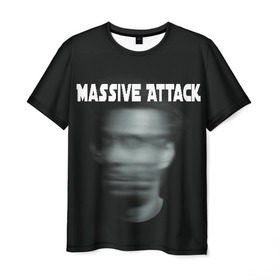 Мужская футболка 3D с принтом Massive Attack в Курске, 100% полиэфир | прямой крой, круглый вырез горловины, длина до линии бедер | грант маршалл | роберт дель ная | трип хоп