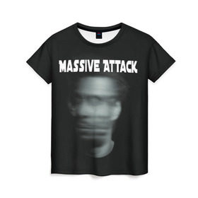 Женская футболка 3D с принтом Massive Attack в Курске, 100% полиэфир ( синтетическое хлопкоподобное полотно) | прямой крой, круглый вырез горловины, длина до линии бедер | грант маршалл | роберт дель ная | трип хоп