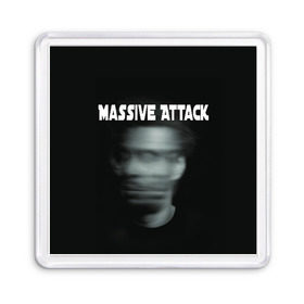 Магнит 55*55 с принтом Massive Attack в Курске, Пластик | Размер: 65*65 мм; Размер печати: 55*55 мм | грант маршалл | роберт дель ная | трип хоп