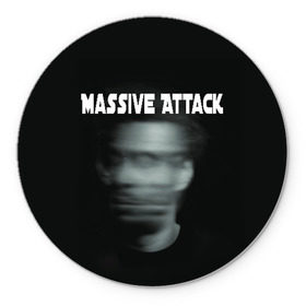 Коврик для мышки круглый с принтом Massive Attack в Курске, резина и полиэстер | круглая форма, изображение наносится на всю лицевую часть | грант маршалл | роберт дель ная | трип хоп