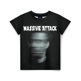 Детская футболка 3D с принтом Massive Attack в Курске, 100% гипоаллергенный полиэфир | прямой крой, круглый вырез горловины, длина до линии бедер, чуть спущенное плечо, ткань немного тянется | грант маршалл | роберт дель ная | трип хоп