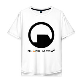 Мужская футболка хлопок Oversize с принтом HALF-LIFE BLACK MESA в Курске, 100% хлопок | свободный крой, круглый ворот, “спинка” длиннее передней части | 