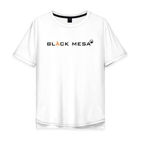 Мужская футболка хлопок Oversize с принтом HALF-LIFE BLACK MESA в Курске, 100% хлопок | свободный крой, круглый ворот, “спинка” длиннее передней части | 
