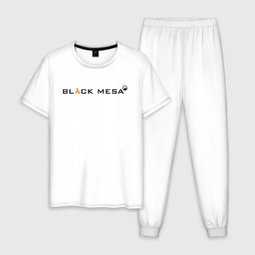 Мужская пижама хлопок с принтом HALF-LIFE BLACK MESA в Курске, 100% хлопок | брюки и футболка прямого кроя, без карманов, на брюках мягкая резинка на поясе и по низу штанин
 | 