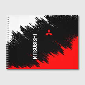 Альбом для рисования с принтом MITSUBISHI в Курске, 100% бумага
 | матовая бумага, плотность 200 мг. | mitsubishi | sport | митсубиси | митсубиши | спорт