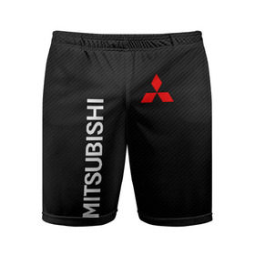 Мужские шорты 3D спортивные с принтом MITSUBISHI (carbon) в Курске,  |  | mitsubishi | sport | митсубиси | митсубиши | спорт
