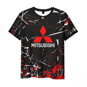 Мужская футболка 3D с принтом MITSUBISHI в Курске, 100% полиэфир | прямой крой, круглый вырез горловины, длина до линии бедер | Тематика изображения на принте: mitsubishi | sport | митсубиси | митсубиши | спорт