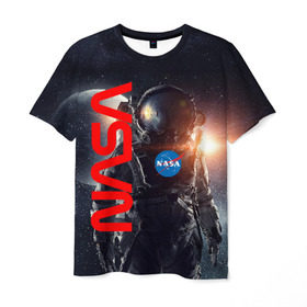 Мужская футболка 3D с принтом Nasa Apollo 16 в Курске, 100% полиэфир | прямой крой, круглый вырез горловины, длина до линии бедер | Тематика изображения на принте: apollo 16 | apolo 16 | nasa | аполон 16 | наса | насса