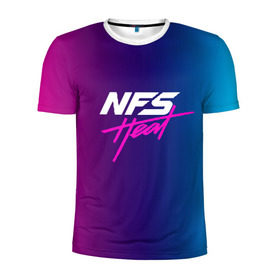 Мужская футболка 3D спортивная с принтом NFS HEAT в Курске, 100% полиэстер с улучшенными характеристиками | приталенный силуэт, круглая горловина, широкие плечи, сужается к линии бедра | need for speed | nfs | nfs heat | нфс | нфс хит