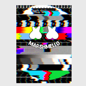 Скетчбук с принтом MARSHMELLO в Курске, 100% бумага
 | 48 листов, плотность листов — 100 г/м2, плотность картонной обложки — 250 г/м2. Листы скреплены сверху удобной пружинной спиралью | christopher comstock | dj | marshmello | music | диджей | клубная музыка | клубняк | крис комсток | маршмеллоу | музыка