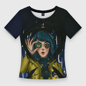 Женская футболка 3D Slim с принтом Coraline в Курске,  |  | coraline | neil gaiman | тим бёртон