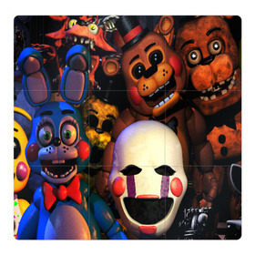 Магнитный плакат 3Х3 с принтом FIVE NIGHTS AT FREDDYS в Курске, Полимерный материал с магнитным слоем | 9 деталей размером 9*9 см | 5 ночей с фредди | animation | bonnie | chica | five nights at freddys | fnaf | foxy | freddy | funny | horror | scary | бонни | майк | пять | ужас | фнаф | фокси | фредди | чика | шмидт