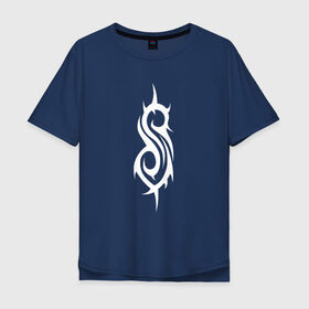 Мужская футболка хлопок Oversize с принтом SLIPKNOT в Курске, 100% хлопок | свободный крой, круглый ворот, “спинка” длиннее передней части | slipknot | слипкнот