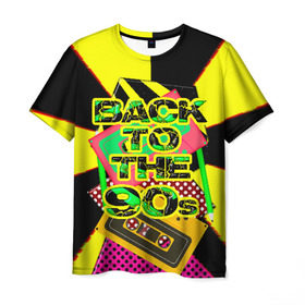 Мужская футболка 3D с принтом Back to the 90 в Курске, 100% полиэфир | прямой крой, круглый вырез горловины, длина до линии бедер | 90е | back | back to the 90 | retro | ретро