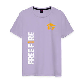 Мужская футболка хлопок с принтом GARENA FREE FIRE в Курске, 100% хлопок | прямой крой, круглый вырез горловины, длина до линии бедер, слегка спущенное плечо. | free fire | garena | garena free fire | гарена | гарена фри фаер | фри фаер