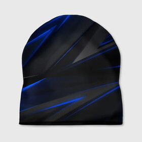 Шапка 3D с принтом Blue and Black в Курске, 100% полиэстер | универсальный размер, печать по всей поверхности изделия | Тематика изображения на принте: 3d | 3д | black | blue | texture | геометрия | красно синее | синий | текстуры | фигуры | черный