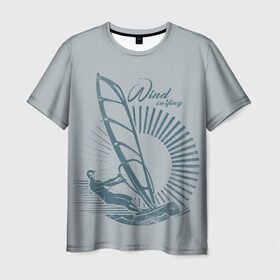 Мужская футболка 3D с принтом Windsurfer в Курске, 100% полиэфир | прямой крой, круглый вырез горловины, длина до линии бедер | surf | wind | wind surfing | windsurfing | винд серфинг | виндсерфинг | экстрим