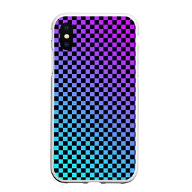 Чехол для iPhone XS Max матовый с принтом Checkerboard gradient в Курске, Силикон | Область печати: задняя сторона чехла, без боковых панелей | checkerboard | gradient | бойчик | градиент | клетка. ячейка | орнамент | френдзона | шахматная. доска | шашечки