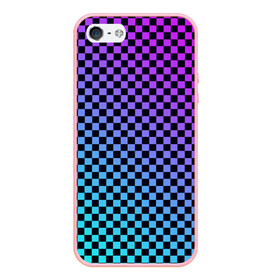 Чехол для iPhone 5/5S матовый с принтом Checkerboard gradient в Курске, Силикон | Область печати: задняя сторона чехла, без боковых панелей | checkerboard | gradient | бойчик | градиент | клетка. ячейка | орнамент | френдзона | шахматная. доска | шашечки